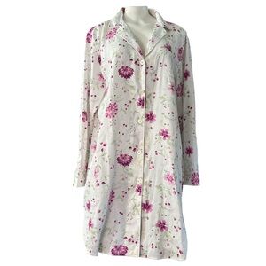 Lauren Ralph Lauren Classic Floral Nightshirt Pajama Top Size L